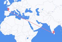 Flyreiser fra Colombo, til San Sebastian