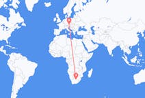 Flyreiser fra Kimberley, Northern Cape, Sør-Afrika til Linz, Østerrike