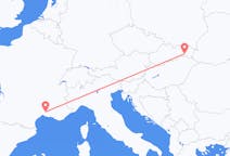 Flüge aus Košice, die Slowakei nach Nîmes, Frankreich