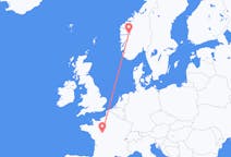 ノルウェーのソグンダルから、フランスのツアーまでのフライト