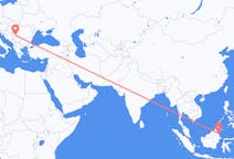 Lennot Tarakanista, Pohjois-Kalimantanista, Indonesia Belgradiin, Serbia