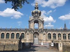 Photo of scenic summer view of the Old Town architecture with Elbe river embankment in Dresden, Saxony, Germany.