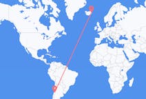 Voos de Santiago do Chile, Chile para Egilsstaðir, Islândia