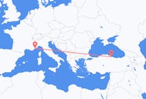 Flyreiser fra Samsun, til Nice