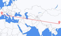 Flyreiser fra Yueyang, Kina til Montpellier, Frankrike