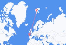 Flyg från Svalbard till Santiago de Compostela