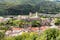 photo of aerial view of ancient Castles of Bellinzona in Ticino, Switzerland.