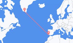 그린란드 나르사크에서 출발해 포르투갈 파로 지구로(으)로 가는 항공편