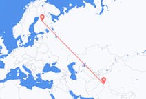 Loty z Śrinagar, Indie do Kajaaniego, Finlandia