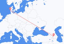 Lennot Ganjasta, Azerbaidžanista Esbjergiin, Tanskaan