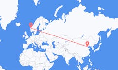 Lennot Tianjinista, Kiina Sandanelle, Norja