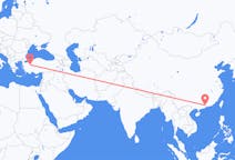 Lennot Guangzhousta, Kiina Kütahyaan, Turkki