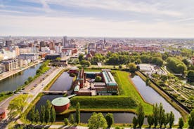 Beautiful aerial panoramic view of the Malmo city in Sweden.