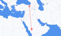 Lennot Bishasta, Saudi-Arabia Bingöliin, Turkki
