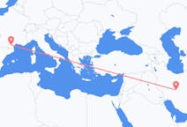 Flyrejser fra Isfahan, Iran til Carcassonne, Frankrig