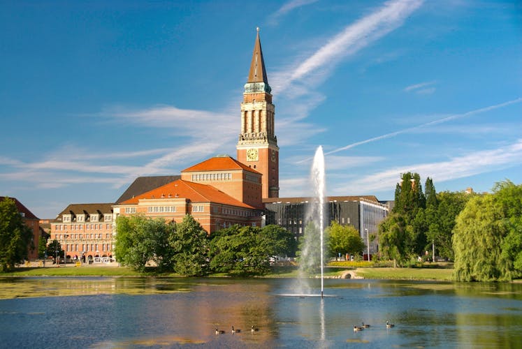 Photo of City of Kiel - Kleiner Kiel with Town Hall Tower and Opera House - Germany