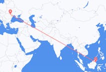 Lennot Tarakanista, Pohjois-Kalimantanista, Indonesia Iașiin, Romania