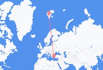 Flyreiser fra Kasos, til Svalbard
