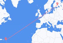 从圣基茨和尼维斯出发圣基茨岛目的地 芬兰萨翁林纳的航班