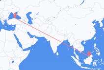 Lennot Bandar Seri Begawanilta, Brunei Sinopille, Turkki