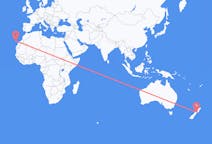 Flyreiser fra Blenheim, New Zealand til Santa Cruz de Tenerife, Spania