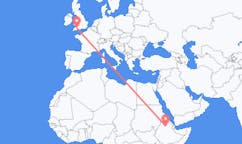 Flyg från Lalibela, Etiopien till Exeter, England