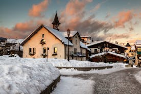 photo of view from above on Mountain Village of Megeve, French Alps.