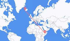Flug frá Kebri Dahar, Eþíópíu til Reykjavíkur, Íslandi