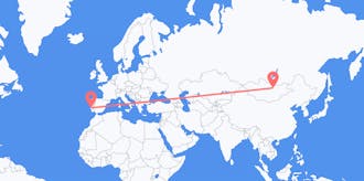 Flyrejser fra Mongoliet til Portugal