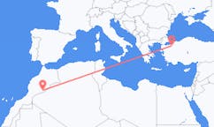 モロッコのザゴラから、トルコのブルサまでのフライト