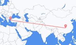 Lennot Zhangjiajielta, Kiina Mytileneen, Kreikka