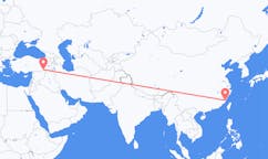 Lennot Fuzhousta, Kiina Mardinille, Turkki