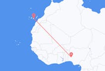 Lennot Ilorinilta, Nigeria Las Palmas de Gran Canarialle, Espanja
