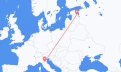 Vluchten van Tartu, Estland naar Bologna, Italië