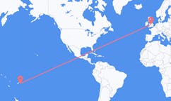 Flyg från Lakeba Island, Fiji till Birmingham, England