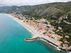 Photo of beautiful harbor of Savona, Liguria, Italy.