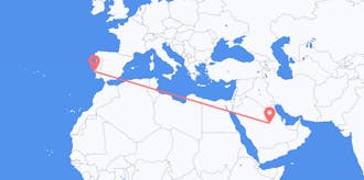 Flyrejser fra Saudi-Arabien til Portugal