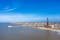 Photo of aerial view of the famous Blackpool Tower and beach on a beautiful Summer day on one of Great Britains most popular holiday destinations, England.