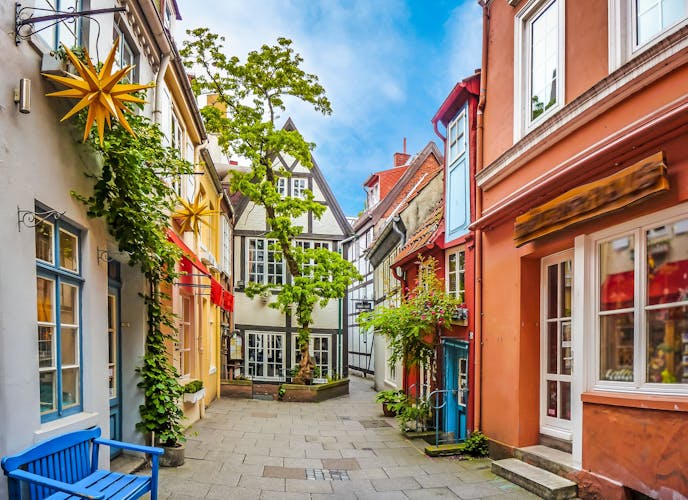Photo of Colorful houses in historic Schnoorviertel in Bremen, Germany.