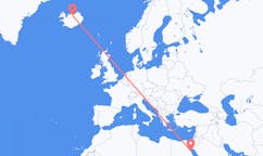 Flyreiser fra Hurghada, Egypt til Akureyri, Island