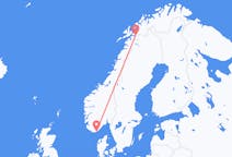 Lennot Kristiansandista, Norja Narvikiin, Norja