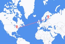 Flyrejser fra Morgantown, USA til Lappeenranta, Finland