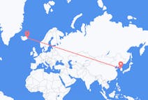 Flyg från Seoul, Sydkorea till Egilsstaðir, Island