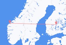 Lennot Ålesundista, Norja Jyväskylään, Suomi