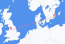 Loty z Manchester, Anglia do Kalmaru, Szwecja