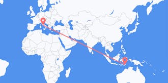 Flyreiser fra Øst-Timor til Italia