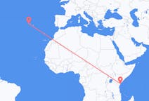 Vols de Malindi, le Kenya vers Horta, portugal