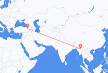 Lennot Mandalaysta, Myanmar (Burma) Erzurumiin, Turkki