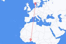 Flyrejser fra Lomé, Togo til Karup, Danmark