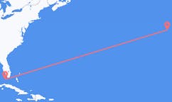 Flyrejser fra Key West til Terceira